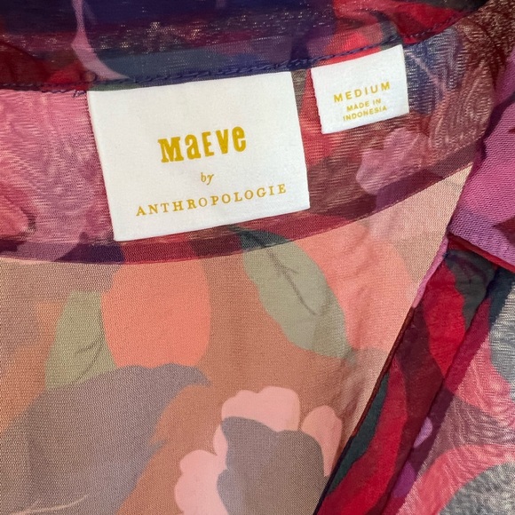 Maeve by AnthropologieSheer Ruched Buttondown Blouse - Picture 7 of 8